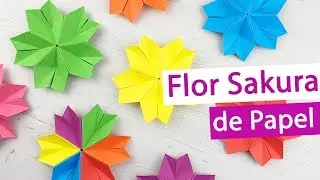 Flor Sakura de origami paso a paso y sin pegamento