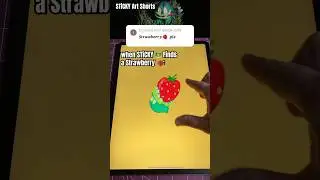 Normal vs STiCKY Finding a Strawberry in the infinity Art Gallery #art #drawing #zoom #shorts