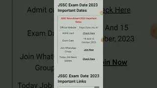JSSC Exam Date 2023 New Update #shorts #examdate  #job #admitcard #vacancy #govtjobs