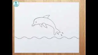 How to draw a Dolphin step by step