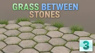 Realistic Grass Simulation Between Stones in 3ds Max