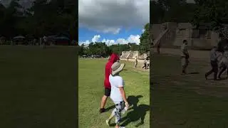 Visiting Chichen Itza Mayan ruins. First world wonder stop on our nine month world cruise.