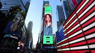 Iman Troye Spotify EQUAL digital billboard ad at New York Times Square