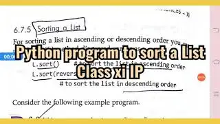 Python program to sort a List  Class xi IP