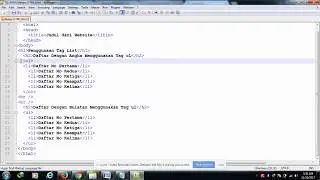 Belajar HTML Part 10 Cara Membuat Daftar / List di HTML tag ol, ul dan li