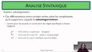 Traitement automatique des langues [6.7] Analyse syntaxique - syntagme verbal