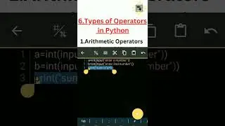 Operators in Python. part1:Arithmetic Operator. #pythonbeginners #learnpython #shorts #pythontricks