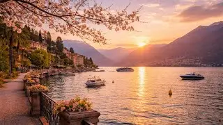Lake Como, Italy 🇮🇹 | Tremezzo Promenade, Villas & Sunset | Walking Tour 4K