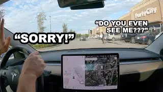 Tesla Full Self Driving Beta parking lot mayhem! (2021.36.5.3)
