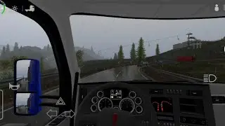 Rainy day mountain road driving | Universal Truck Simulator