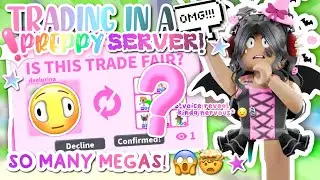 TRADING IN A RICH PREPPY SERVER! *I GOT SO MANY MEGAS* 😱💕🤑