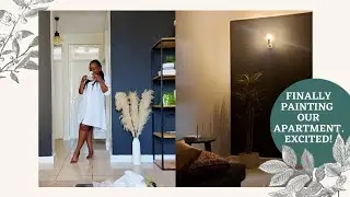 Painting grey and black accent wall in our apartment - Nairobi, Kenya | Apartment makeover part 2