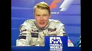 F1 1997 at Jerez, Mika Häkkinen (McLaren) first time wins the race (MTV3 Finland VHS-rip, mono)