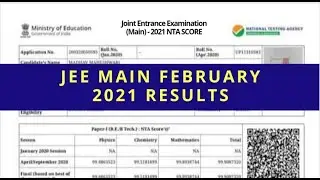 JEE MAIN 2021 FEBRUARY result announcement official date announce, jee main 2021 result