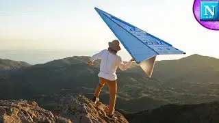 GIANT Paper Airplane off a HUGE Mountain