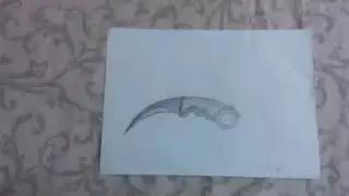 Как нарисовать керамбит на листке А4