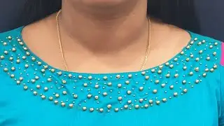 HOW to MAKE BEADWORK  in BOAT NECK IN MALAYALAM    by Devoos Lab