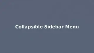 Collapsible Sidebar Menu