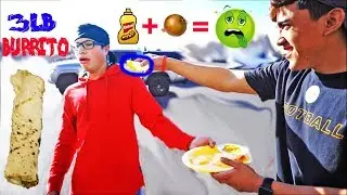 3LB Burrito Challenge (Loser Eats Raw Onion dipped w/ Mustard) *EXTREME GAGGING*