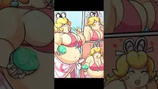 Weight gain comic if Princess peach get fat parody