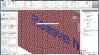 Revit: Texto 3D Relieve hundido - 3D Text Sunk Relief