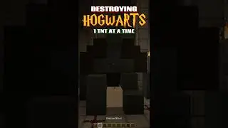 Destroying HOGWARTS 1 TNT At A Time #minecraftshorts #minecraft #minecrafthogwarts