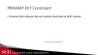 Databases: MySQL Constraints - Primary Key