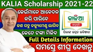 Kalia Scholarship-2021 full details ||Odisha State Scholarship-2021|| Kalia Scholarship Online apply