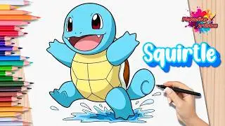 How to Draw and Color Squirtle from Pokémon 🐢💧 Easy Step-by-Step Drawing | Little Artists