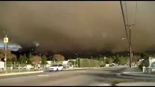 Timelapse wild fire near Glendora, California - 1/26/2014