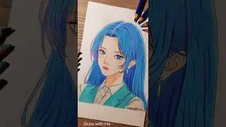 BLUE OC 🩵 Drawing girl #anime #art #foryou #artist #fypシ゚viral #viralvideo #subscribe #cute #shorts