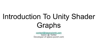 Introduction to Unity Shader Graphs