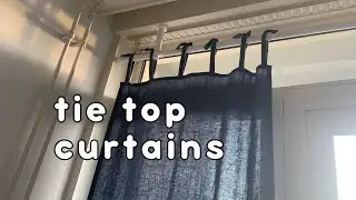 tie top curtains 🧵 vlog ✂ DIY kitchen curtains