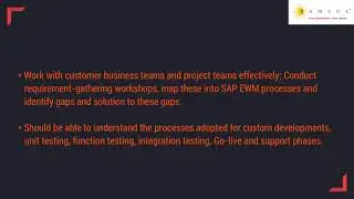 SAP EWM Consultant | SAP EWM | SAP EWM Jobs | SAP EWM Consultant Jobs