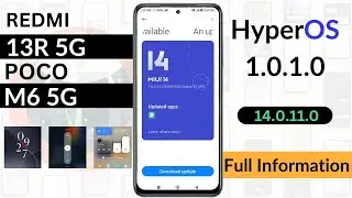 Redmi 13R 5G/Poco M6 5G HyperOS 1.0.1.0 [ Android 14 ] Update | 14.0.11.0 | June Update | New Update