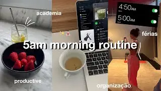 5am morning routine | rotina acordando às 5h da manhã nas férias 🧘🏻‍♀️🥗✨