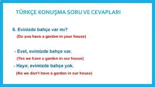 Turkish Speaking Practice Part 3 - Most Common Question and Answers in Turkish - Türkçe Konuşma