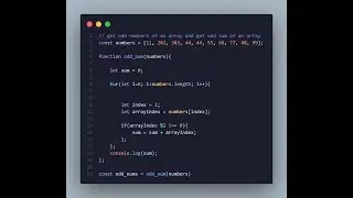 Probem solving: Get odd numbers of an array and get odd sum of an array