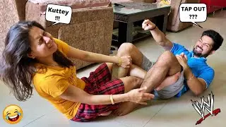 WWE Moves On WIFE | TAP OUT Challenge (PART 3)