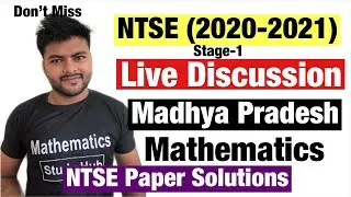 NTSE Stage 1 Paper Analysis |NTSE SAT 2020-21 Madhya Pradesh Question Paper Solution, By Ashish Sir