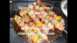 Spiedini con carne e verdure