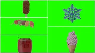 Pack ice frozen green screen animation/ chromakey ice cream/ ice cube no copyrights