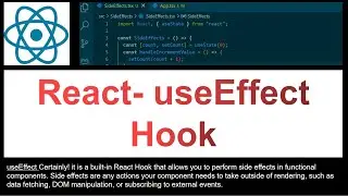 React useEffect Hook Side effects in functional components