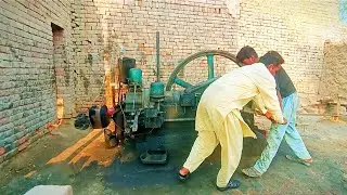 Amazing Starting Diesel Oil Engine with Amazing Sound || Heavy Diesel Engine ruston