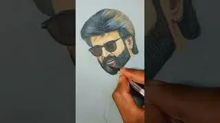 Colour Pencil Drawing - Realistic Hair Drawing ! #shorts #rajinikanth #colorpencildrawing #jailer