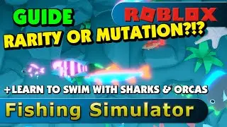 Fishing Simulator, explaining rarity and mutation + how to swim with sharks and orcas. Roblox [2K]