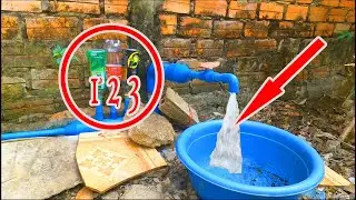 Amazing idea! Creativity PVC pipe Low pressure water transform to strong pressure water with bottles