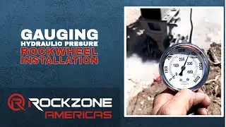Rockwheel Drum Cutter installation: Checking hydraulic pressure while cutting hard rock