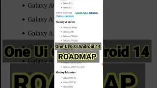 Samsung One Ui 6.0/Android 14 Update Release Roadmap 