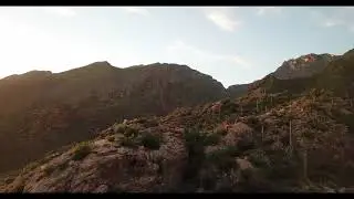 Relaxing drone footage of Tucson Arizona Mountains, background footage. copyright free.